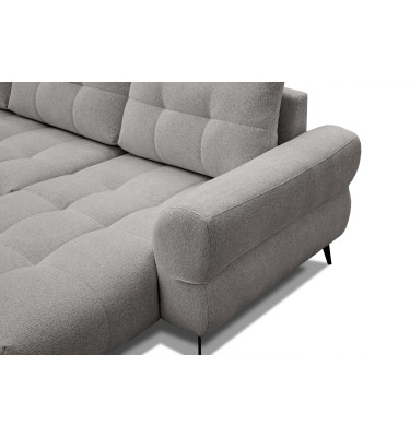 Canapé d'angle 4 places SALVINI, tissu gris chaud