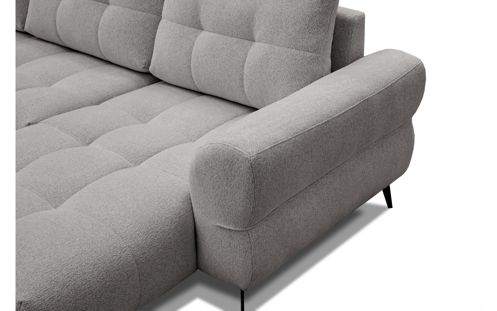 Canapé d'angle 4 places SALVINI, tissu gris chaud