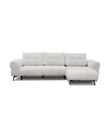 Canapé d'angle 4 places SALVINI, tissu ecru