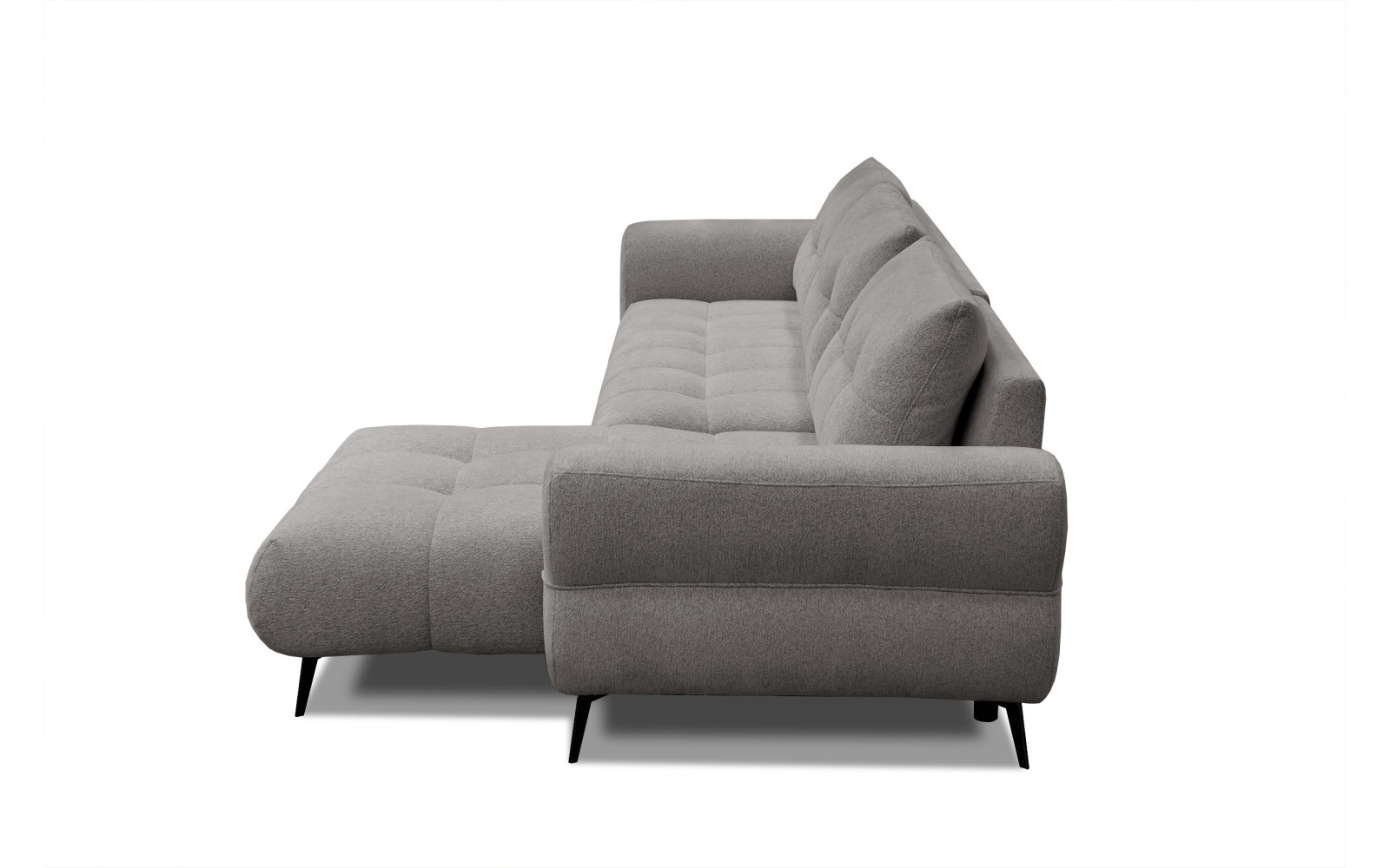 Canapé d'angle 4 places SALVINI, tissu gris chaud