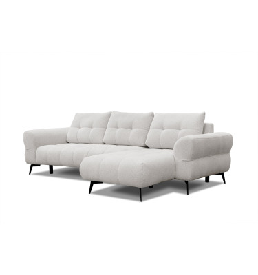 Canapé d'angle 4 places SALVINI, tissu ecru