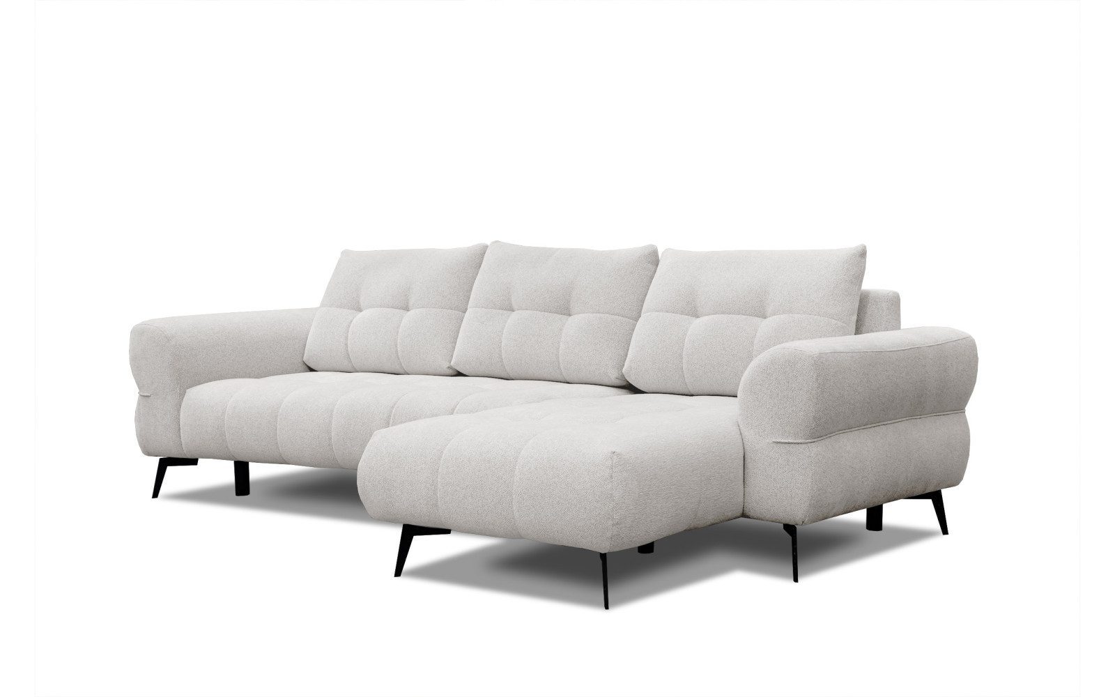 Canapé d'angle 4 places SALVINI, tissu ecru