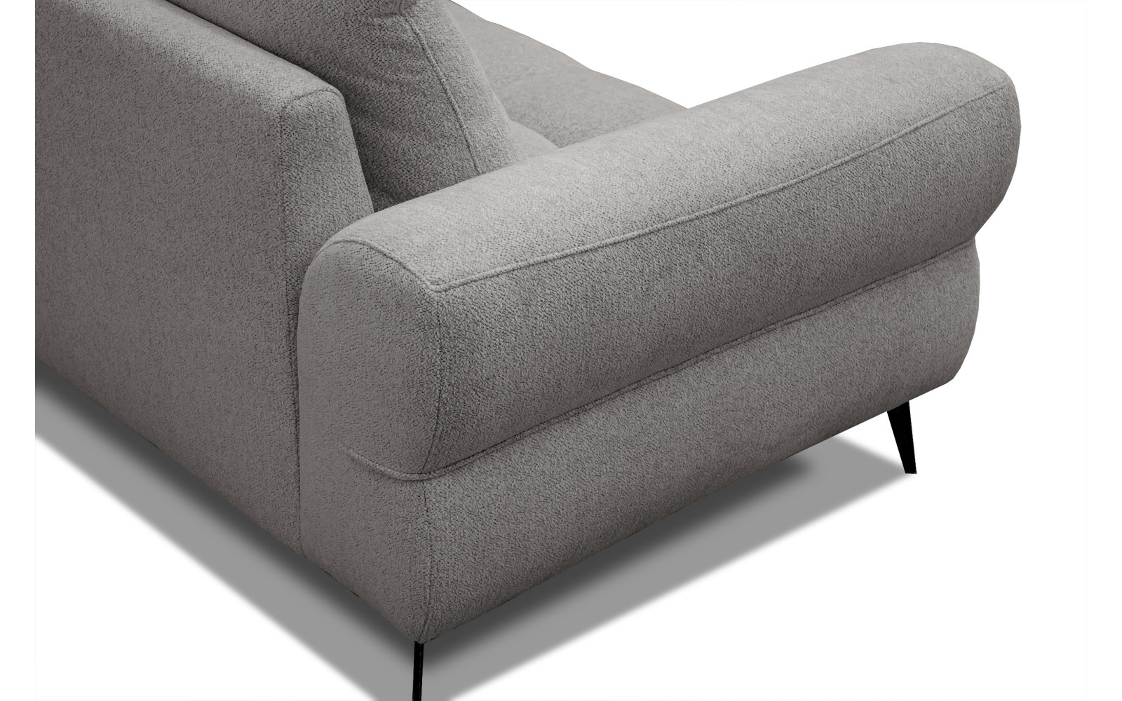 Canapé d'angle 4 places SALVINI, tissu gris chaud