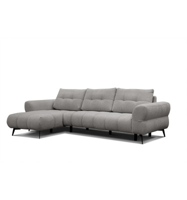 Canapé d'angle 4 places SALVINI, tissu gris chaud
