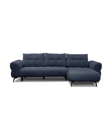 Canapé d'angle 4 places SALVINI, tissu bleu marine