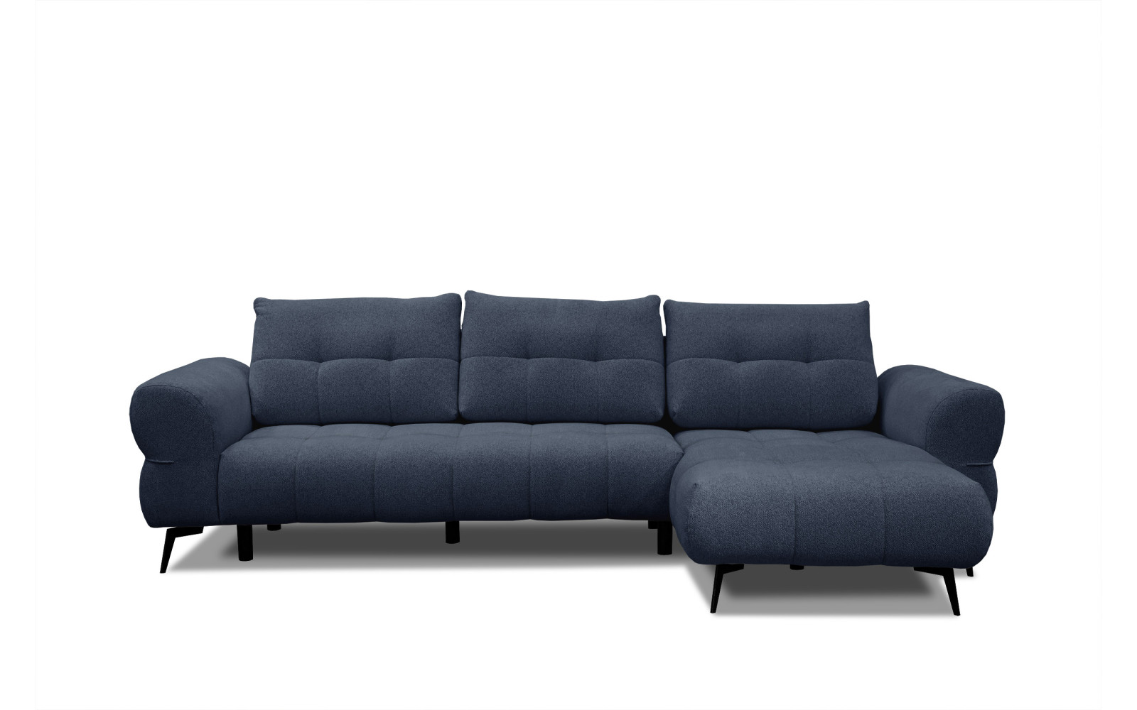 Canapé d'angle 4 places SALVINI, tissu bleu marine