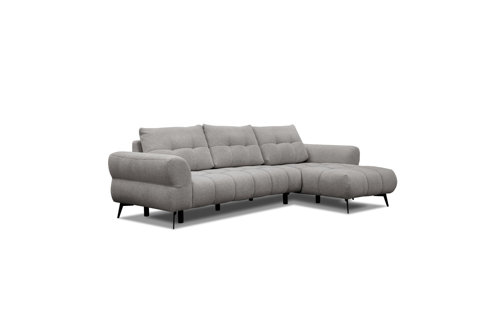 Canapé d'angle 4 places SALVINI, tissu gris chaud