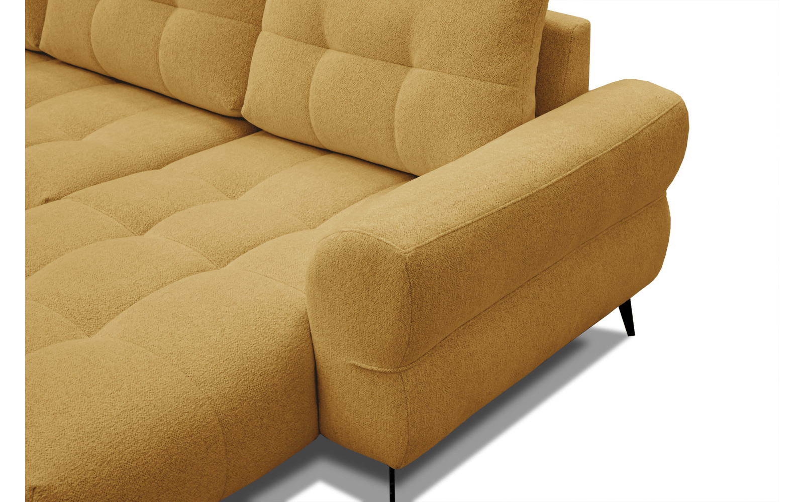 Canapé d'angle 4 places SALVINI, tissu miel