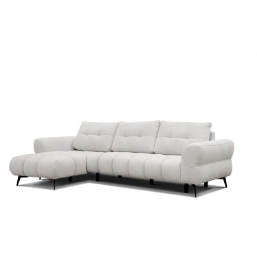Canapé d'angle 4 places SALVINI, tissu ecru