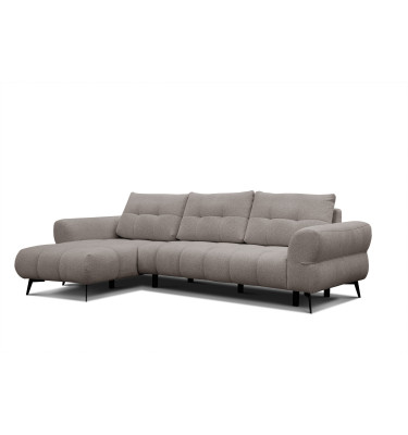 Canapé d'angle 4 places SALVINI, tissu beige  foncé