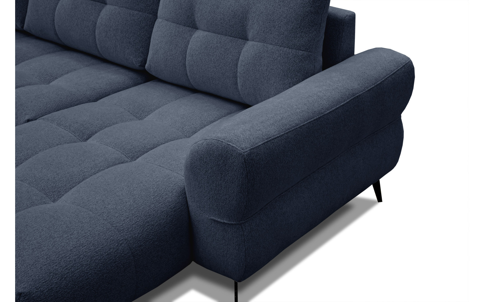 Canapé d'angle 4 places SALVINI, tissu bleu marine