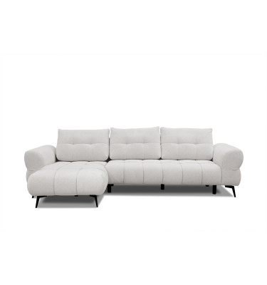 Canapé d'angle 4 places SALVINI, tissu ecru