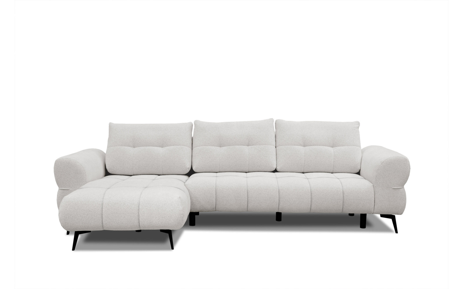 Canapé d'angle 4 places SALVINI, tissu ecru