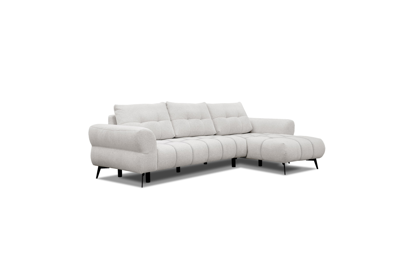 Canapé d'angle 4 places SALVINI, tissu ecru