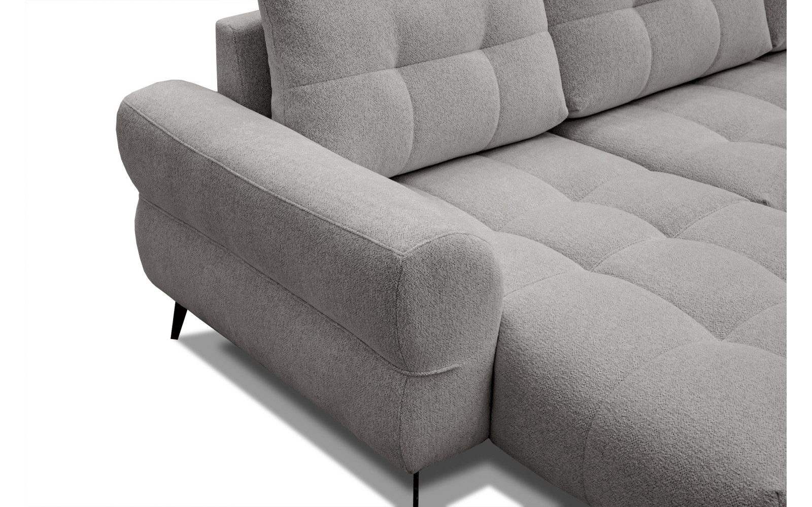 Canapé d'angle 4 places SALVINI, tissu gris chaud