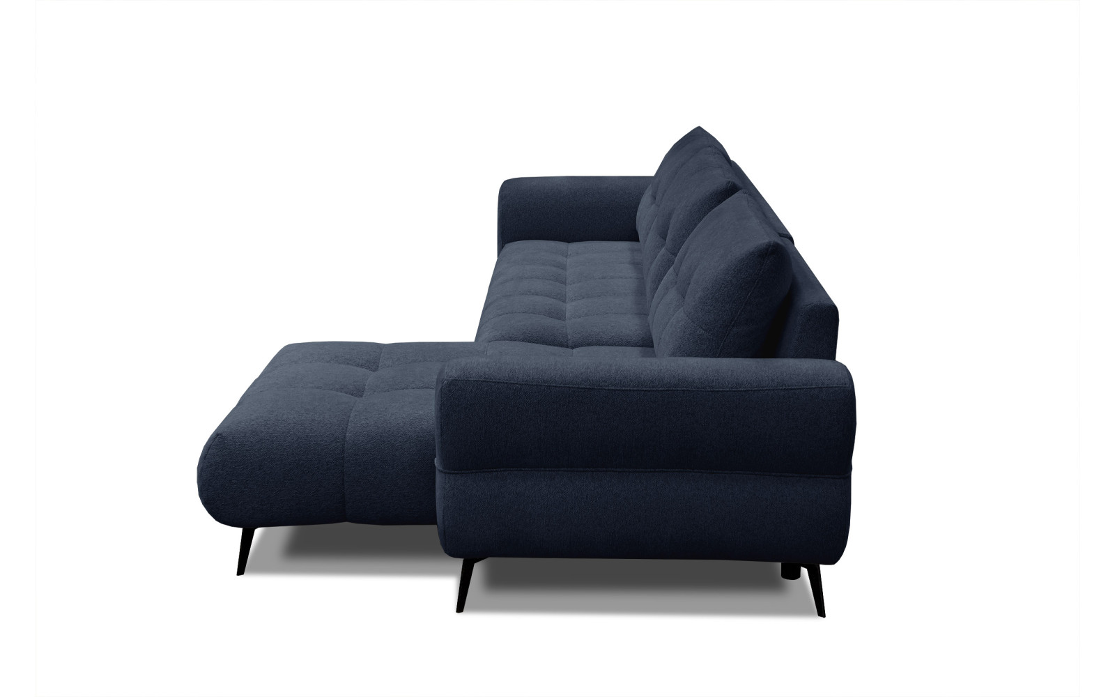 Canapé d'angle 4 places SALVINI, tissu bleu marine