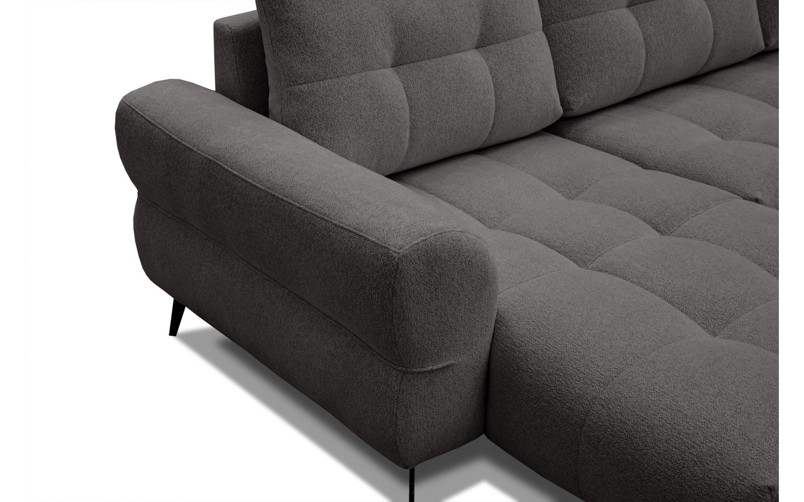 Canapé d'angle 4 places SALVINI, tissu gris foncé