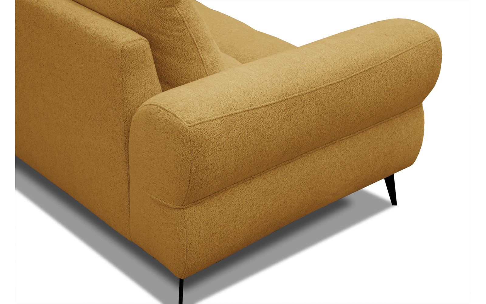 Canapé d'angle 4 places SALVINI, tissu miel