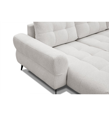 Canapé d'angle 4 places SALVINI, tissu ecru
