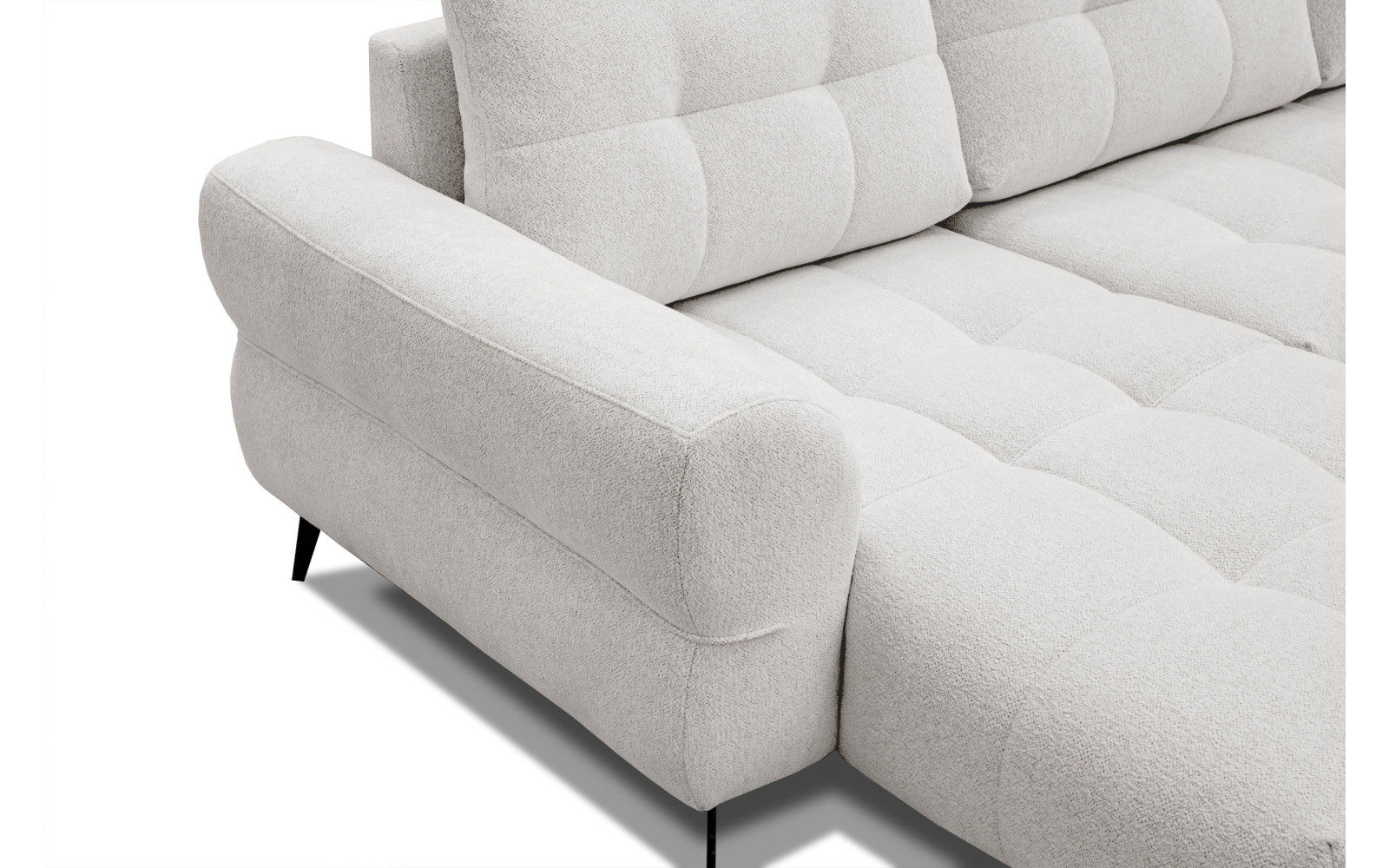 Canapé d'angle 4 places SALVINI, tissu ecru