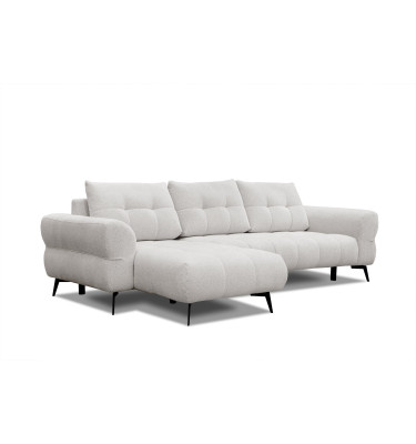 Canapé d'angle 4 places SALVINI, tissu ecru
