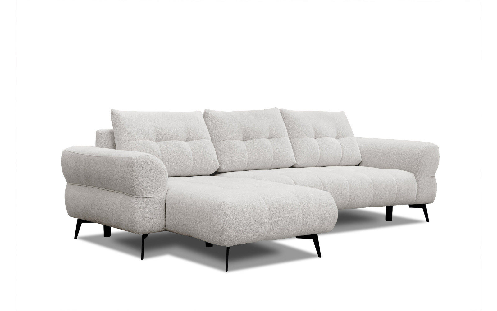 Canapé d'angle 4 places SALVINI, tissu ecru