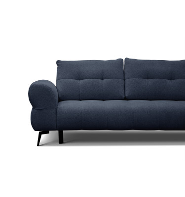Canapé d'angle 4 places SALVINI, tissu bleu marine