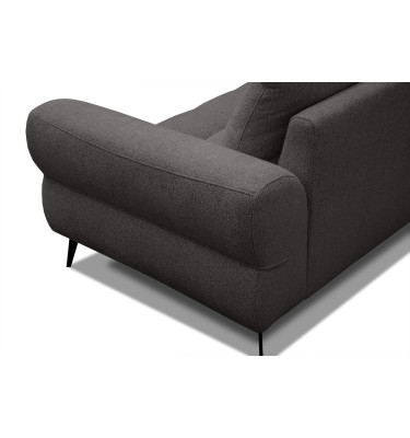 Canapé d'angle 4 places SALVINI, tissu gris foncé