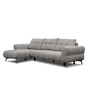 Canapé d'angle 4 places SALVINI, tissu gris chaud
