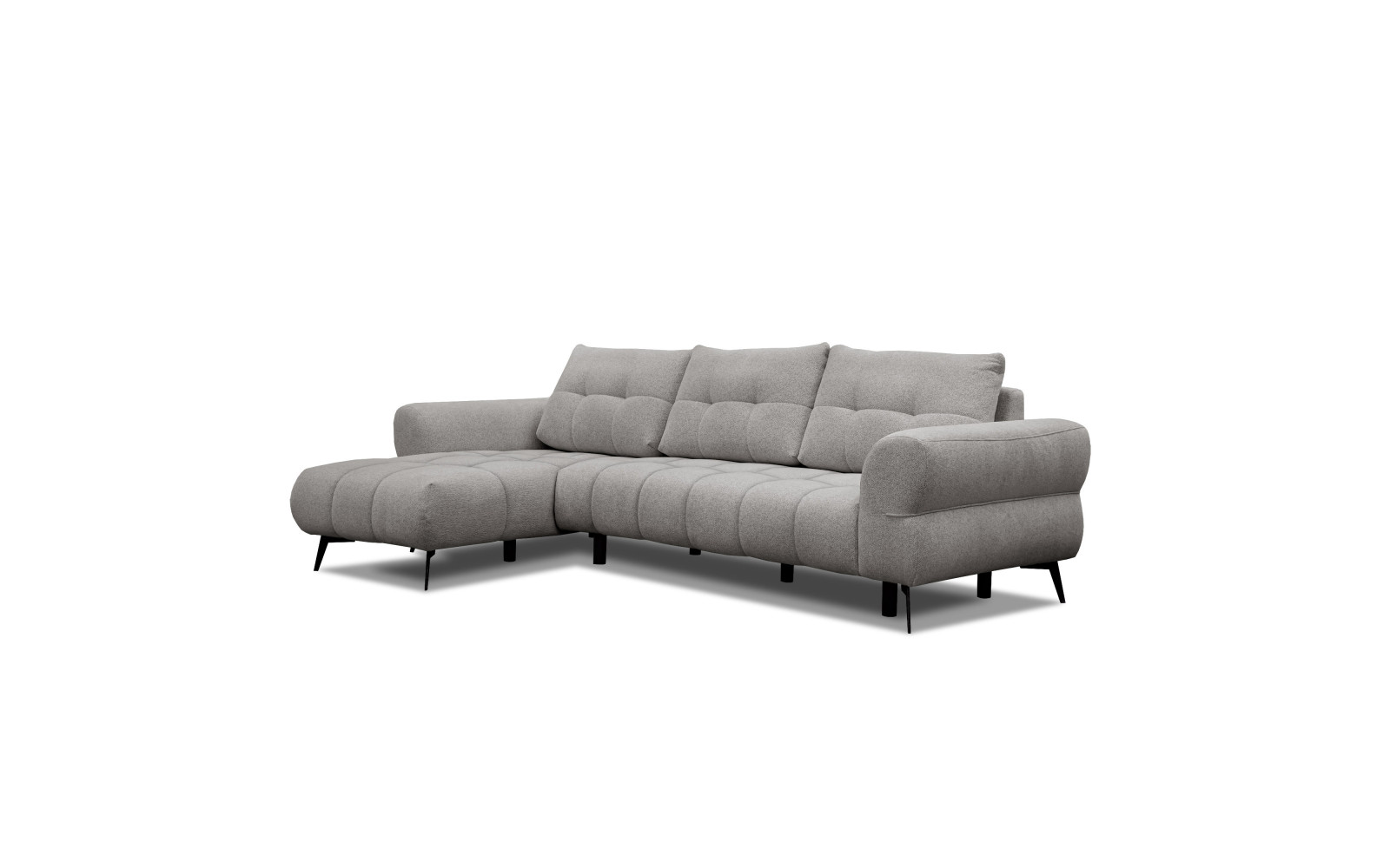 Canapé d'angle 4 places SALVINI, tissu gris chaud