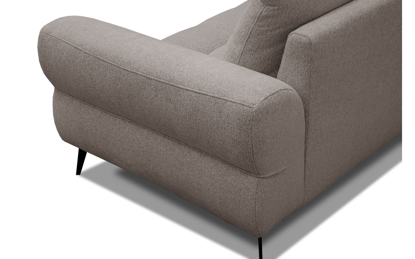 Canapé d'angle 4 places SALVINI, tissu beige  foncé