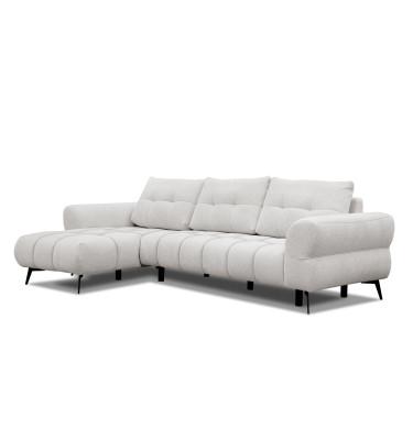 Canapé d'angle 4 places SALVINI, tissu ecru