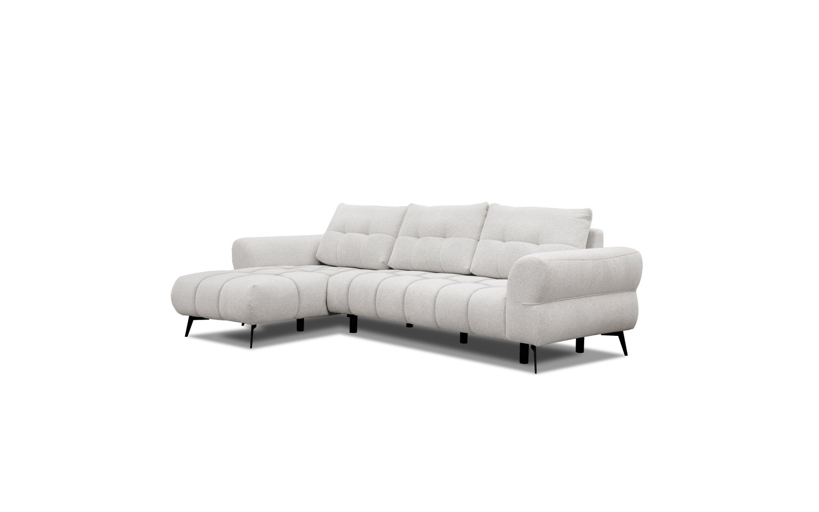 Canapé d'angle 4 places SALVINI, tissu ecru