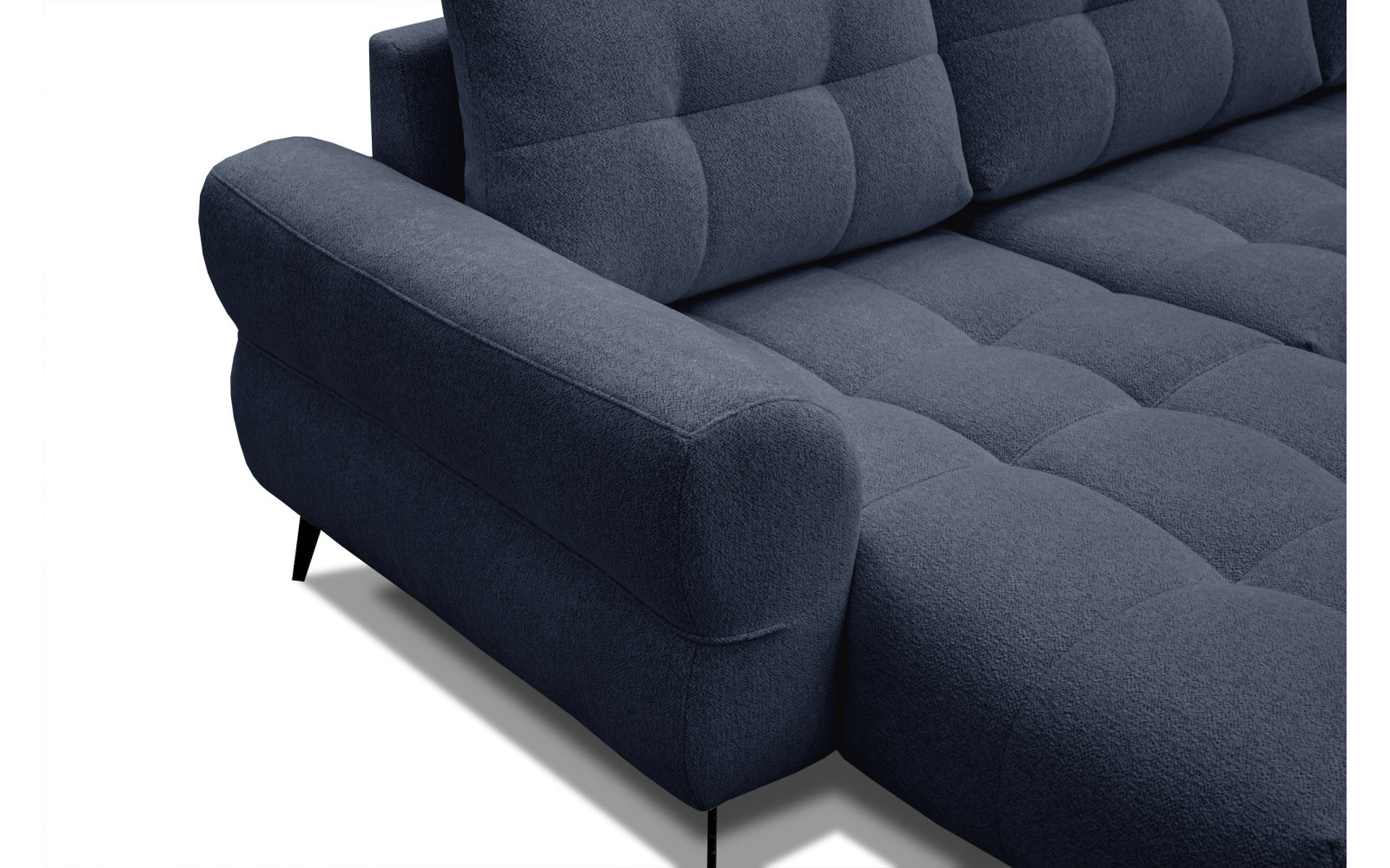 Canapé d'angle 4 places SALVINI, tissu bleu marine