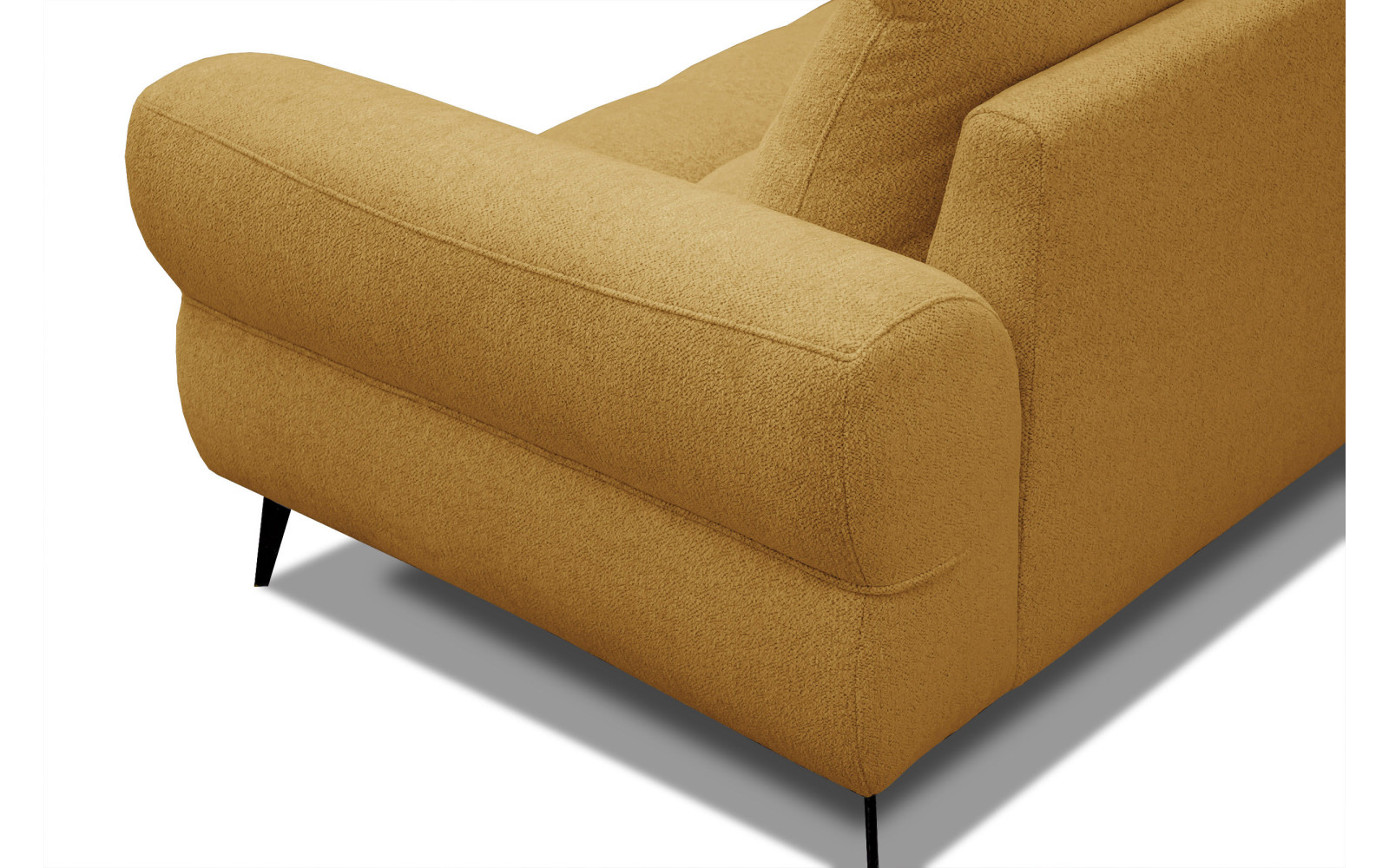 Canapé d'angle 4 places SALVINI, tissu miel