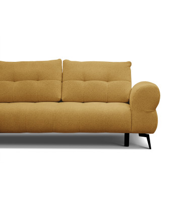 Canapé d'angle 4 places SALVINI, tissu miel
