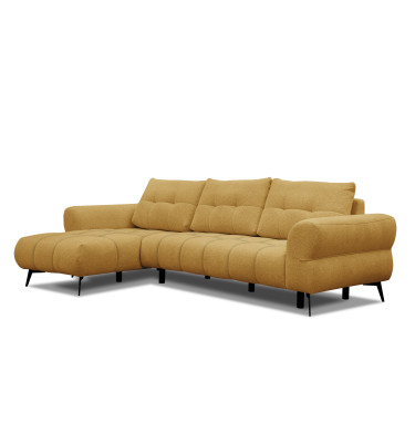 Canapé d'angle 4 places SALVINI, tissu miel