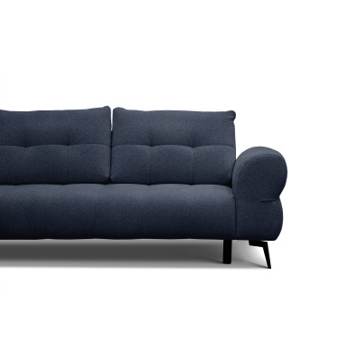 Canapé d'angle 4 places SALVINI, tissu bleu marine