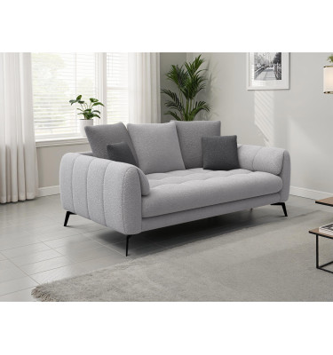 Canapé 2,5 places CALME, tissu gris clair et gris foncé