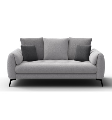 Canapé 2,5 places CALME, tissu gris clair et gris foncé