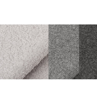 Canapé 2,5 places CALME, tissu gris clair et gris foncé