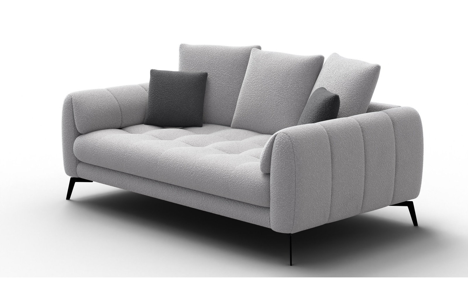 Canapé 2,5 places CALME, tissu gris clair