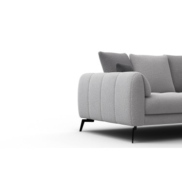 Canapé 2,5 places CALME, tissu gris clair et gris foncé