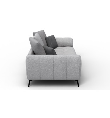 Canapé 2,5 places CALME, tissu gris clair et gris foncé