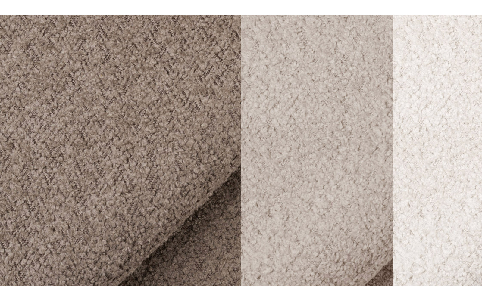 Canapé d'angle 5 places CALME, tissu beige et écru