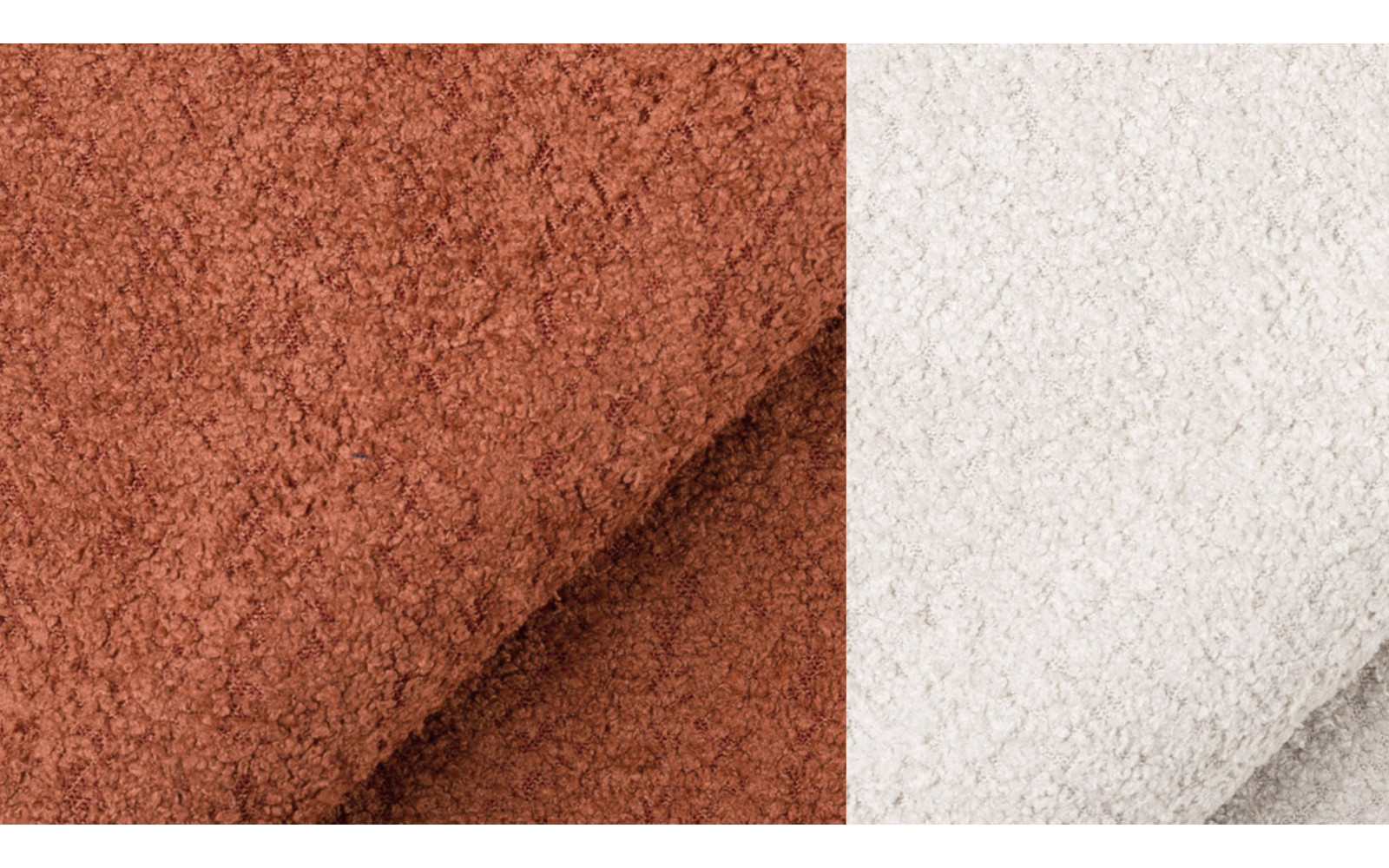 Canapé d'angle 5 places CALME, tissu orange foncé