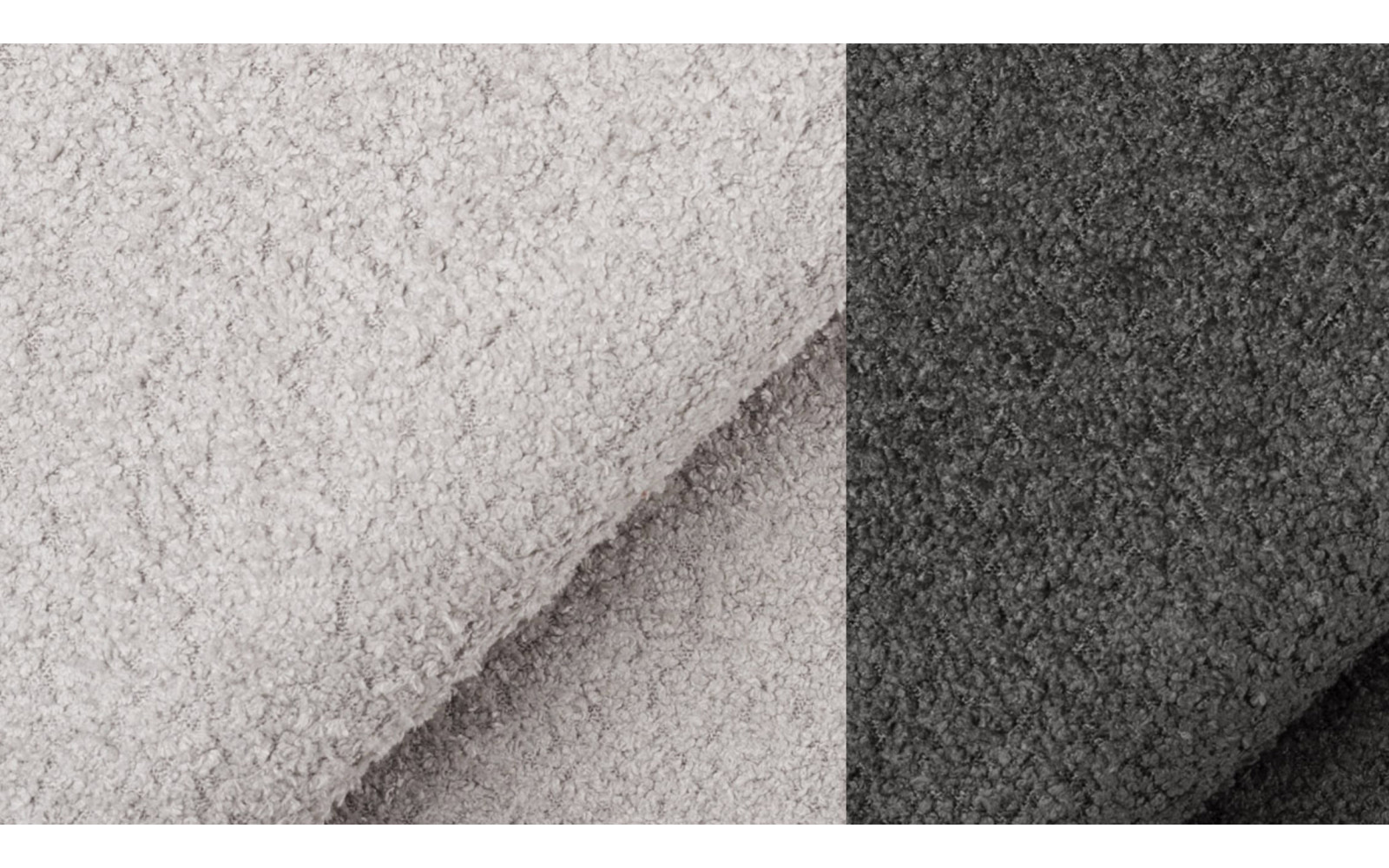 Canapé d'angle 5 places CALME, tissu gris clair