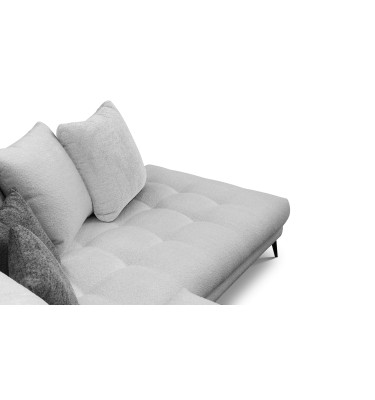 Canapé d'angle 5 places CALME, tissu gris clair