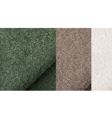 Canapé d'angle 5 places CALME, tissu olive et beige