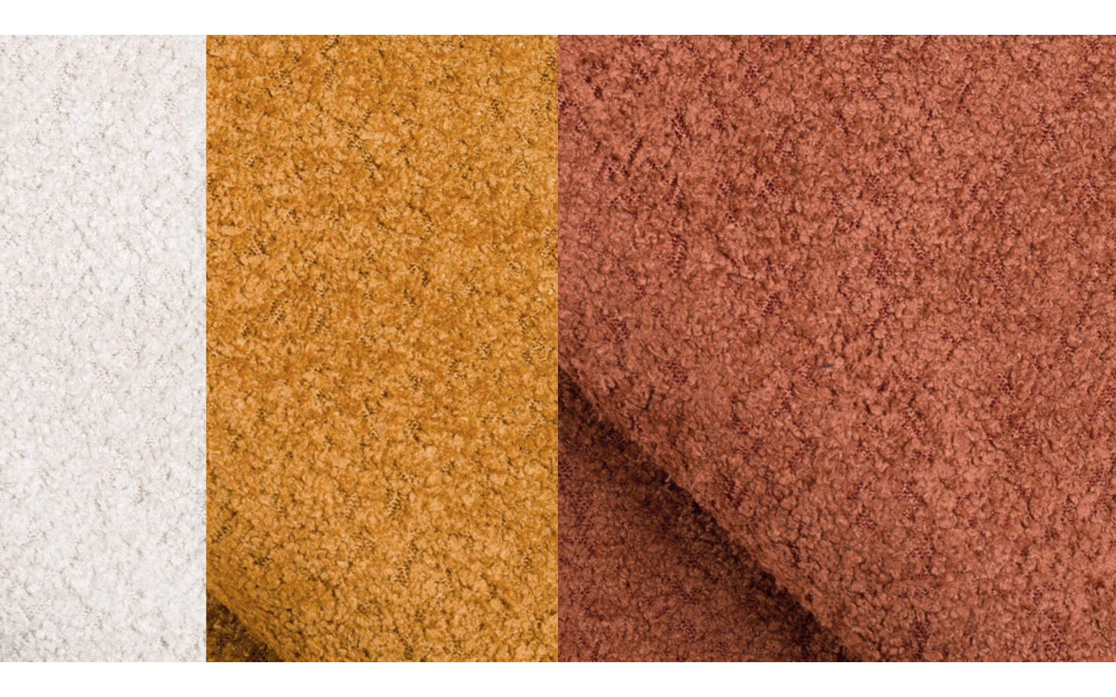 Canapé d'angle 5 places CALME, tissu orange foncé et écru